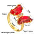 Shangjie OEM Anillo Copper Verre Copper Crystal Ring Hip Hop Bijoux de mode Gol